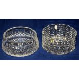 Two Waterford crystal cut glass bowls