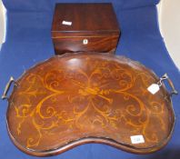 A mahogany and marquetry inlaid drinks t