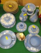 A collection of Wedgwood and other blue