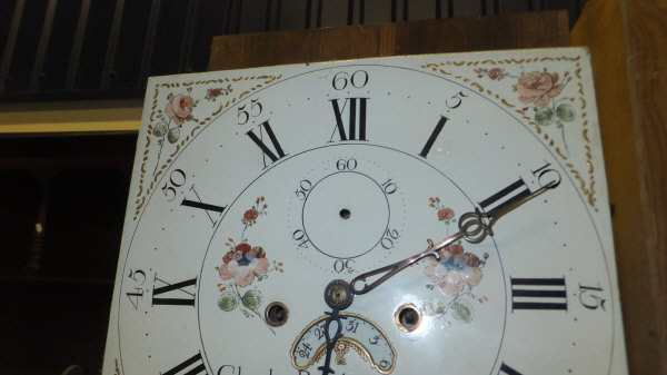 An early 19th Century oak long cased clock, the eight day movement with enamelled dial, Roman and - Image 13 of 17