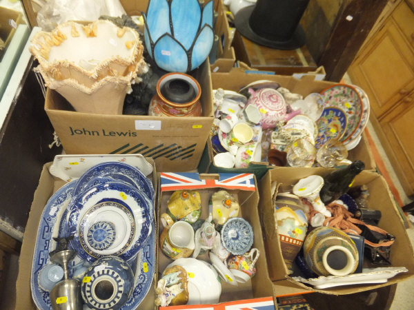 Five boxes of assorted china wares to in