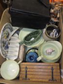 A box of miscellaneous items to include