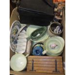 A box of miscellaneous items to include