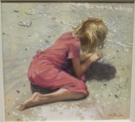 NICHOLAS ST. JOHN ROSSE "Girl sitting on beach", oil on panel, signed lower right CONDITION