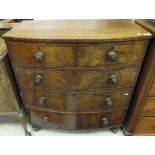 A Regency mahogany bow fronted chest of