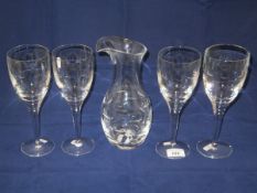 A set of eight Waterford wine glasses ("