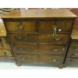 A Victorian mahogany chest of two short