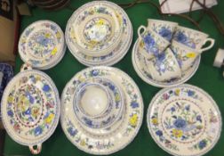 A Mason's "Regency" Plantation Colonial pattern part dinner and tea service, to include lidded