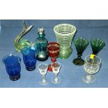 Assorted glassware to include jugs, vase