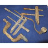 Assorted wooden tools to include clamps,