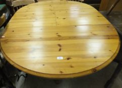 A modern pine D end dining table and a p