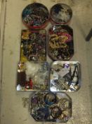 Seven boxes of assorted costume jeweller