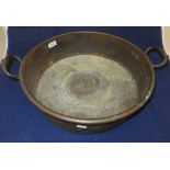 A Victorian copper jam pan CONDITION REPORTS Internal diameter approx 40.5cm.  Wear, knocks, tarnish