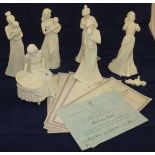 A collection of six Royal Doulton blanc-