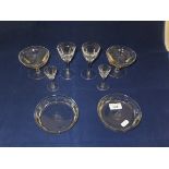 Assorted glass drinking vessels and dish