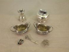 A pair of late Victorian silver salts wi