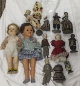 Four 19th Century doll's covered in mini