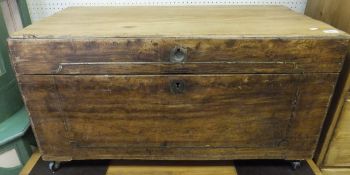 A 19th Century camphor wood trunk with b