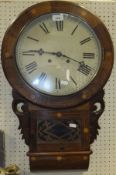 A Victorian walnut and inlaid drop dial