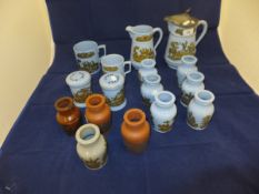 A collection of Pratt ware paste pots, t