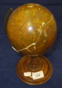 An early 19th Century Malby globe on turned pedestal stand CONDITION REPORTS Extensive cracks,