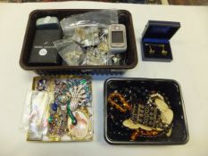 Three boxes of assorted costume jeweller