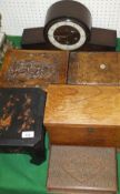 A Victorian oak desk top stationery box,