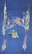 A pair of glass flying geese, possibly b