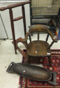 A child's oak captain's chair, a Victori