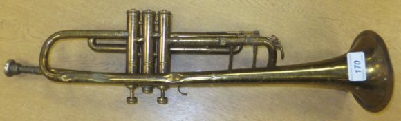 A Lincoln brass trumpet