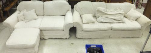 A three seater and two seater sofa in wh