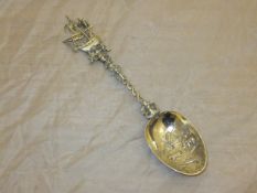 A Dutch silver spoon with chased central