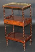 A Victorian mahogany three tier whatnot