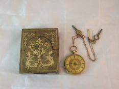 An 18 carat gold cased ladies pocket wat