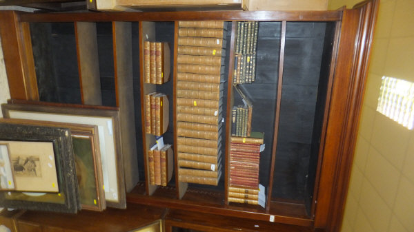 A mahogany veneered seven shelf adjustable open bookcase on simple plinth base CONDITION REPORTS - Image 8 of 8