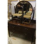 A mahogany dressing table of two short a