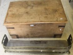 A Victorian pine trunk, and a pierced br