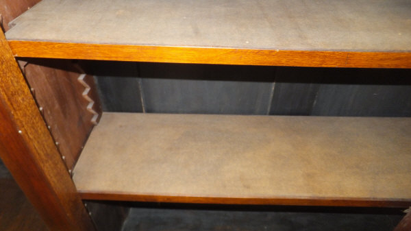 A mahogany veneered seven shelf adjustable open bookcase on simple plinth base CONDITION REPORTS - Image 6 of 8