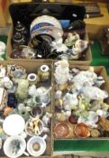Three boxes of decorative china and othe