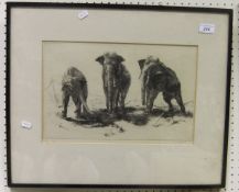 AFTER LEONARD ROBERT BRIGHTWELL "Kings in exile", black and white engraving, signed in pencil
