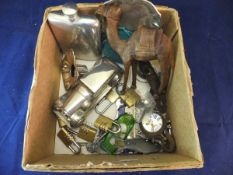 A box of miscellaneous items to include