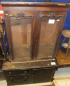 A Victorian pine bedroom cabinet with ra