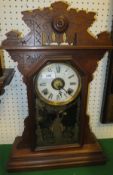 A late 19th Century walnut cased mantel