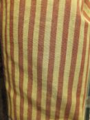 A pair of gold and terracotta striped curtains CONDITION REPORTS Approx 120" wide x 90" drop