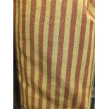 A pair of gold and terracotta striped curtains CONDITION REPORTS Approx 120" wide x 90" drop