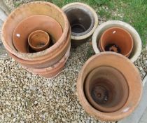 Fourteen various terracotta and other pottery plant pots / jardiniers CONDITION REPORTS All pots