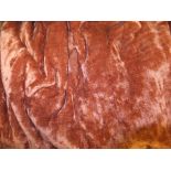 Three pairs of rust coloured velvet pinch pleat interlined curtains CONDITION REPORTS One pair