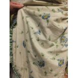 A pair of cotton interlined curtains, th