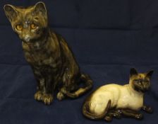 A Beswick pottery Siamese cat, a Mike Hi