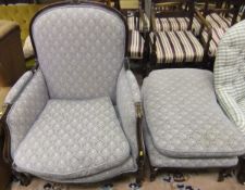 A modern upholstered duchesse brisée in